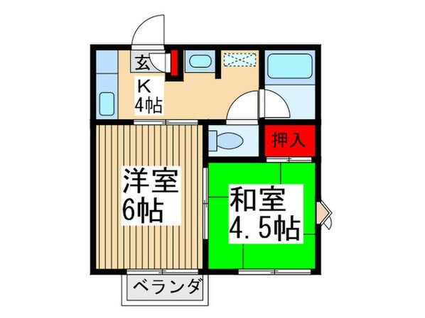 ハピネス２の物件間取画像